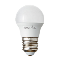 Лампа светодиодная Sweko G45 E27 5W 3000К 230V шар (1/5/100)