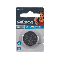 Батарейка GoPower CR2450 BL1 Lithium 3V (1/40/2000)