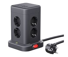 Сетевой фильтр Defender ILS 451 8р.С/З 16A 2.0м 2USB+2Type-C 350 Дж ПВС 3x1.5мм² с выкл. черный (1/1