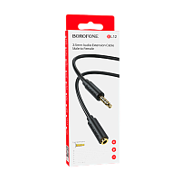 Кабель AUX Borofone BL12 Jack 3.5mm (m)-Jack 3.5mm (f) 1м ПВХ черный (1/63/252) 