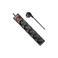 Сетевой фильтр Defender ES largo 5р.С/З 10A 1.8м 125 Дж с выкл. черный (1/30)