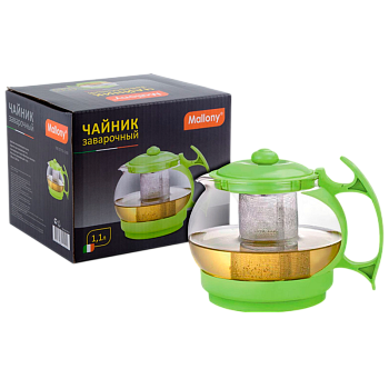 Чайник заварочный Mallony DECOTTO-1100 1.1л. пластик ручка фильтр нерж.сталь