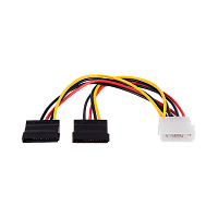 Кабель GoPower MOLEX (f)-2SATA (m) 0.2м PVC RoHS Premium Zip-Lock c подвесом (1/250)