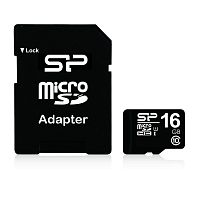 Карта памяти microSD Silicon Power 16GB Class10 UHS-I (U1) 40 МБ/сек с адаптером