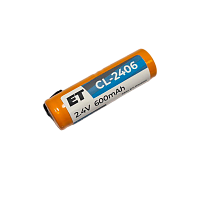 Аккумулятор ET CL-2406   2H-1/2AA600-TP 2.4В, 600mAh с  пинами