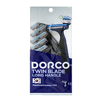 Бритва одноразовая DORCO "TWIN BLADE LONG HANDLE" 2 лезвия 5шт. (1/24)