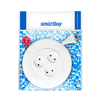 Удлинитель Smartbuy 3р.Б/З 10A 3.0м ПВС 2x1мм² круглый белый (1/40)