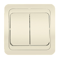 Выключатель Smartbuy "Марс" 2-клав.10A керамика бежевый