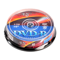 Диск DVD-R VS Inkjet print 4.7GB 16x 10шт. cake box (10/200)