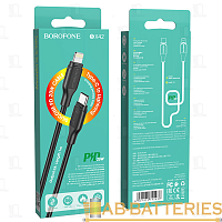 Кабель Borofone BX42 Lightning (m)-Type-C (m) 1.0м 3.0A силикон черный (1/360)