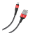 Кабель HOCO X26 USB (m)-microUSB (m) 1.0м 2.0A нейлон черный красный (1/30/300)