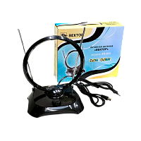 ТВ-Антенна комнатная Вектор AR-043 активная с питанием с усилителем DVB-T/T2 (1/20)