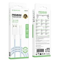 Кабель Borofone BX117 USB (m)-Lightning (m) 1м 2.4A синий (1/360)