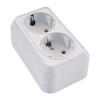 Розетка Makel Siva Ustu 2гн. 16A С/З белый 45182 (1/10)