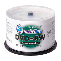 Диск DVD-RW Smartbuy 4.7GB 4x 50шт. cake box