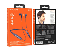 Наушники вставные Borofone BE59 bluetooth 5.3 с микр. с шейным шнурком синий