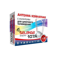 ТВ-Антенна комнатная Selenga 107A активная с питанием с усилителем DVB-T/T2 (1/20)