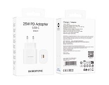 Сетевое З/У Borofone BA82A Type-C 3.0A 25W PD,QC белый (1/46/184)