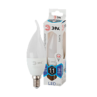 Лампа светодиодная ЭРА BXS E14 11W 6000К 170-265V свеча на ветру