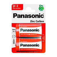 Батарейка Panasonic R20 D BL2 Zinc Carbon 1.5V (2/24/120)