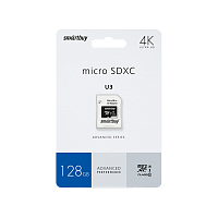 Карта памяти microSD Smartbuy Advanced Series 128GB Class10 UHS-I (U3) 90 МБ/сек V30 A1 с адаптером