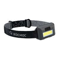Фонарь налобный Космос H101 3W COB от батареек 3 режима черный (1/48/96)