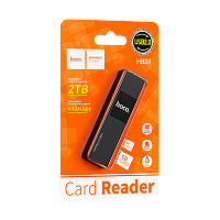 Картридер HOCO HB20 USB2.0 SD/microSD черный (1/50/200) 