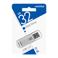 Флеш-накопитель Smartbuy V-Cut 32GB USB2.0 пластик серебряный 