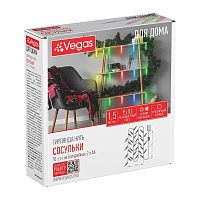 Гирлянда Vegas "Сосульки" 10LED 1.5м нить мульти (1/20)