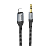 Кабель AUX HOCO UPA26i Jack 3.5mm (m)-Lightning (m) 1м нейлон черный (1/31/310)