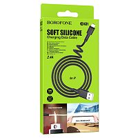 Кабель Borofone BX31 USB (m)-Lightning (m) 1м 2.4A силикон черный