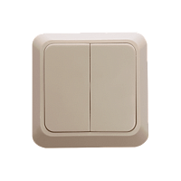 Выключатель Прогресс Fit 2-клав.10A ABS + Керамика бежевый (1/10/200)