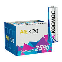 Батарейка Космос LR6 AA BOX20 Alkaline 1.5V (20/640)