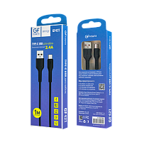Кабель GFPower 42T USB (m)-Type-C (m) 1м 2.4A TPE черный (1/200/800)