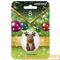 Флеш-накопитель Smartbuy NY Олень 8GB USB2.0 силикон коричневый  | Ab-Batteries | Элементы питания и аксессуары для сотовых оптом