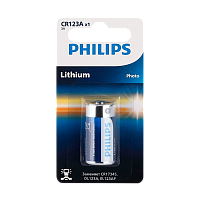 Батарейка Philips CR123A BL1 Lithium 3V (1/10/50)