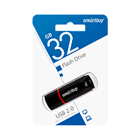 Флеш-накопитель Smartbuy Crown Compact 32GB USB2.0 пластик черный