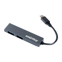 USB-Хаб Smartbuy 460С 2USB+Type-C USB3.0 черный (1/1000) 