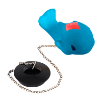 Пробка для ванной Рыжий кот "Кит" синий (1/18/72)