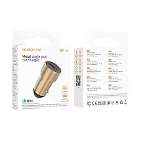 Автомобильное З/У Borofone BZ19A 1USB 18W QC3.0 золотой (1/94/376)