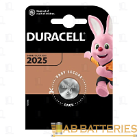 Батарейка Duracell CR2025 BL1 Lithium 3V (1/10/100)  | Ab-Batteries | Элементы питания и аксессуары для сотовых оптом