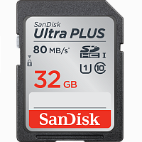 Карта памяти SD SanDisk ULTRA 32GB Class10 UHS-I (U1) 80 МБ/сек  | Ab-Batteries | Элементы питания и аксессуары для сотовых оптом