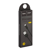 Кабель HOCO X6 USB (m)-microUSB (m) 1.0м 2.4A ПВХ черный (1/30/300)