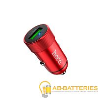 Автомобильное З/У HOCO Z32 1USB 3.0A QC3.0 красный (1/14/140) 