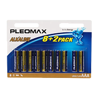 Батарейка Pleomax LR03 AAA BL8+2 Alkaline 1.5V (10/100/600/36000)