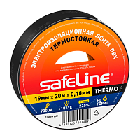 Изолента Safeline 19мм*20м ПВХ термостойкая черный (10/200) 