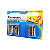 Батарейка Panasonic EVOLTA LR6 AA BL4+2 Alkaline 1.5V (6/72) 