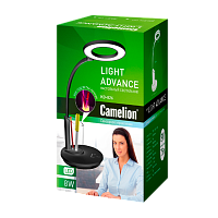 Светильник настольный Camelion KD-826 8W 230V 1LED на основании сенс. белый (1/8)