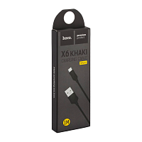 Кабель HOCO X6 USB (m)-microUSB (m) 1м 2.4A ПВХ черный (1/30/300)