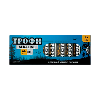 Батарейка Трофи LR6 AA BOX10 Alkaline 1.5V (10/300/18900)